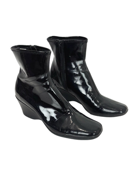 Impo Stretch black patent rain booties